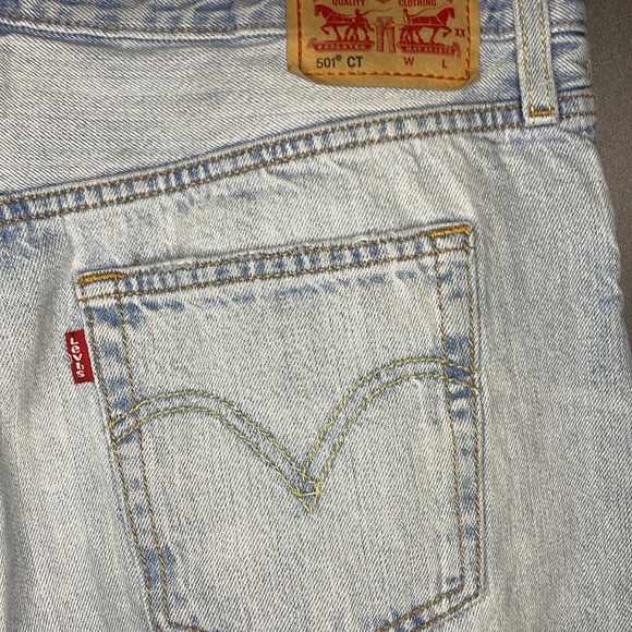 Levi’s 501 CT custom tapered button fly distressed light denim jeans 29 x 32 - Picture 6 of 12